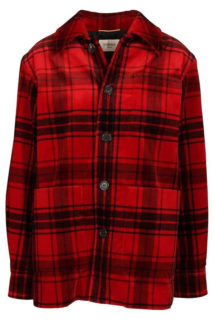 Yves Saint Laurent Saint Laurent Button-Up Tartan Jacket 1