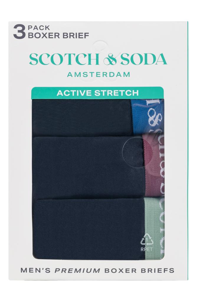 Scotch & Soda Assorted 3-Pack Stretch Boxer Briefs