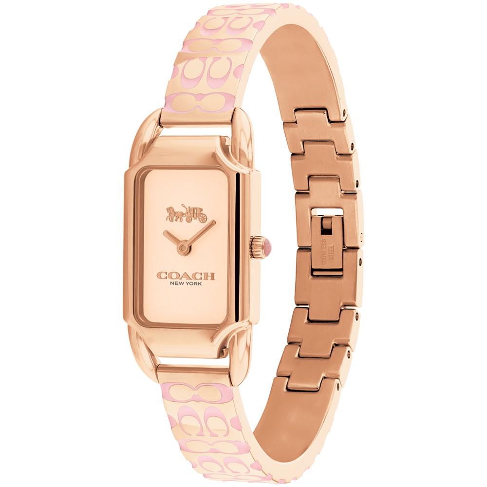 COACH Women's Cadie Rose Gold-Tone Stainless Steel Bangle Bracelet Watch 17.5 x 28.5mm