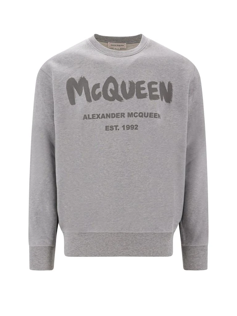 Alexander McQueen Cotton sweatshirt with McQueen Graffiti logo 1