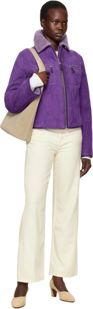 Saks Potts Purple Felix Shearling Jacket 4