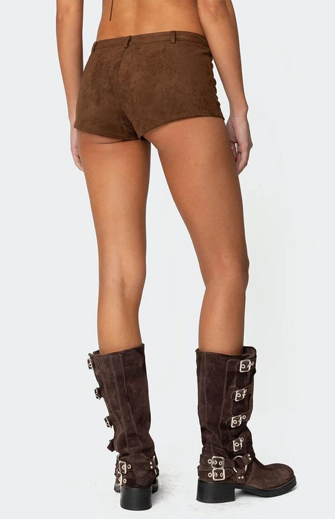 Edikted Sloane Faux Suede Micro Shorts 5