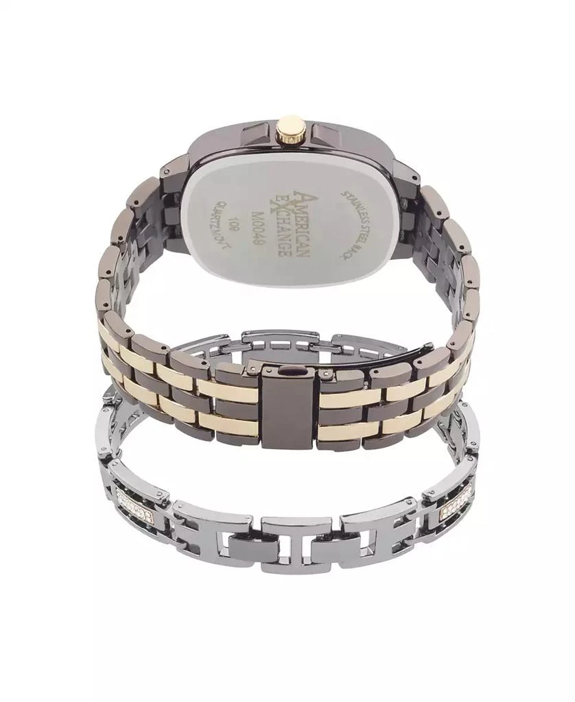 American Exchange Men's Crystal Bracelet Watch 46mm Gift Set 3