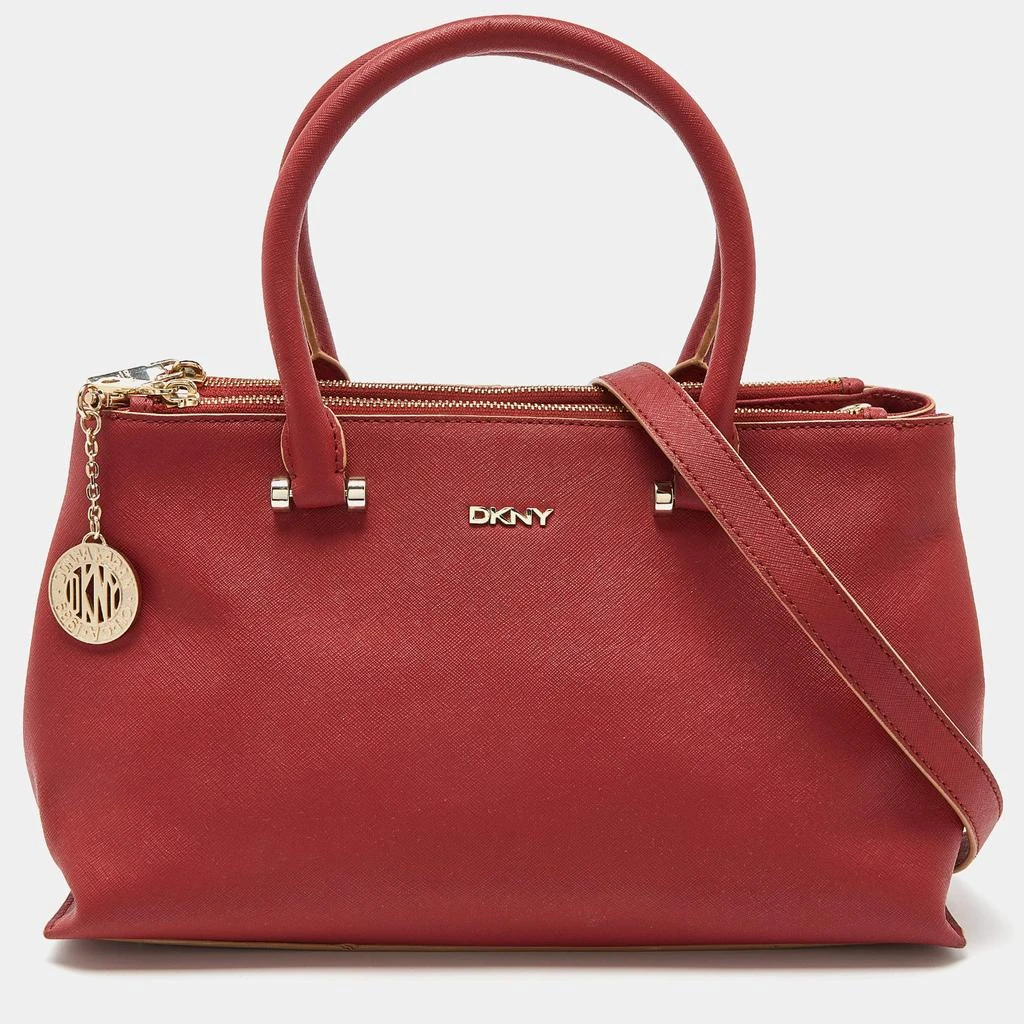 DKNY DKNY Red Leather Bryant Park Double Zip Shopper Tote 1