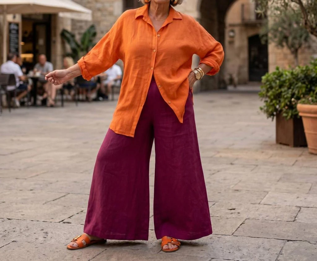 GIGI MODA Gigi Moda - Wide Leg Linen Pants