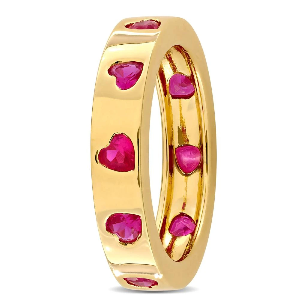 Mimi & Max 1 3/4ct TGW Heart-Cut Created Ruby Eternity Ring Yellow Silver 5