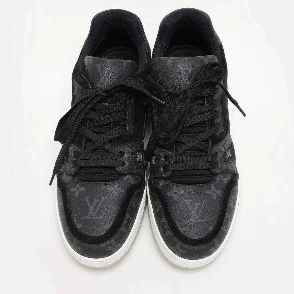 Louis Vuitton Louis Vuitton Black Monogram Eclipse Canvas and Suede LV Trainer Low Top Sneakers Size 41 3