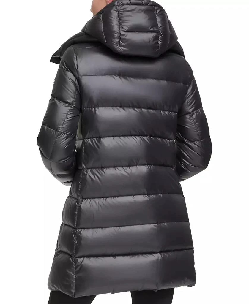 Calvin Klein Women's Shine Bibbed Hooded Packable Puffer Coat, Created for Macy's 2