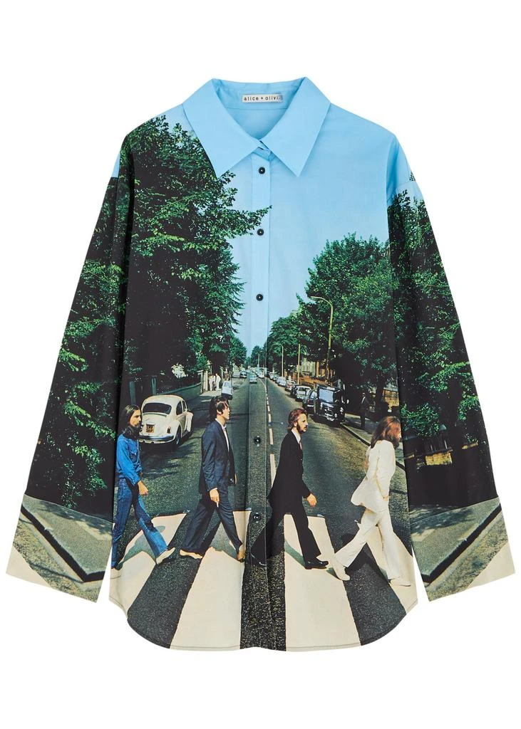 Alice + Olivia X The Beatles printed cotton-blend shirt 1