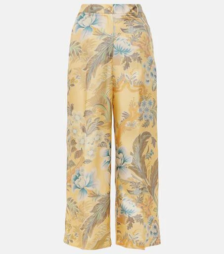 ETRO Printed silk wide-leg pants 1