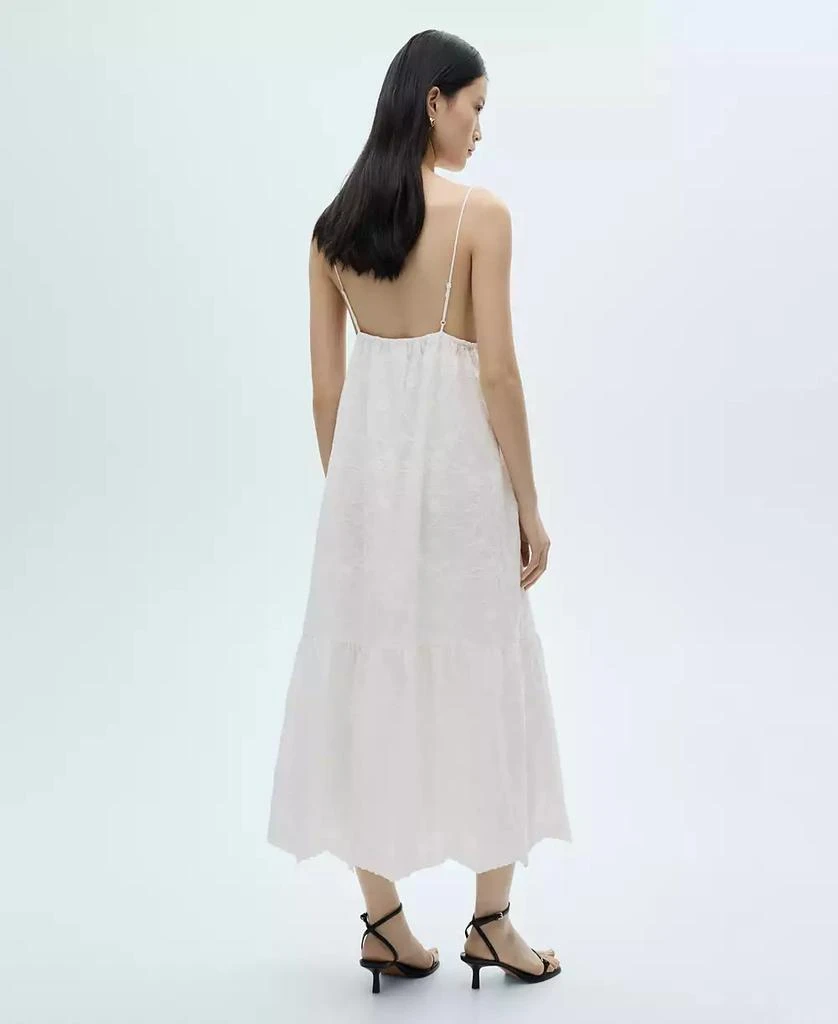 Mango Women's Floral Embroidered Strap Dress 6