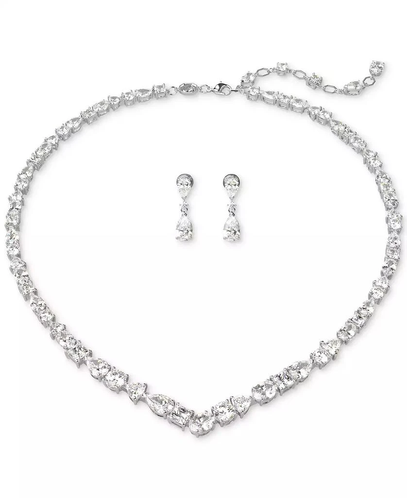 Swarovski Silver-Tone 2-Pc. Set Mesmera Crystal Drop Earrings 
Necklace, 15" + 2" extender