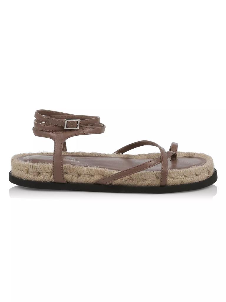 3.1 Phillip Lim Yasmine Ankle-Strap Leather Espadrille Sandals