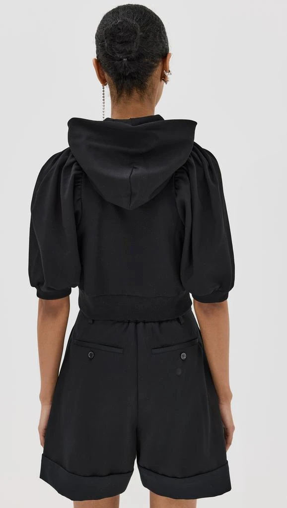 Simone Rocha Cropped Puff Sleeve Hoodie W/ Gathered Bow 3