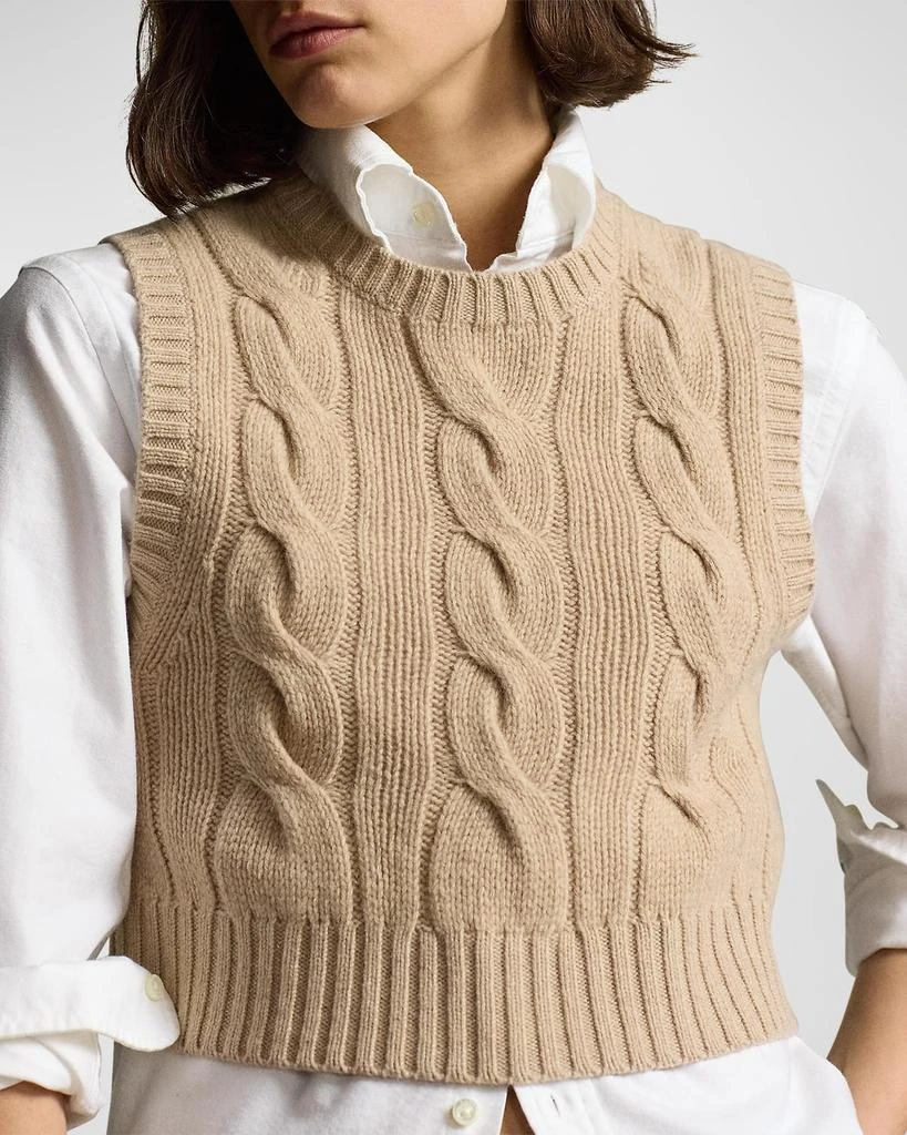 Ralph Lauren Cropped Cable Wool-Cashmere Sweater 3
