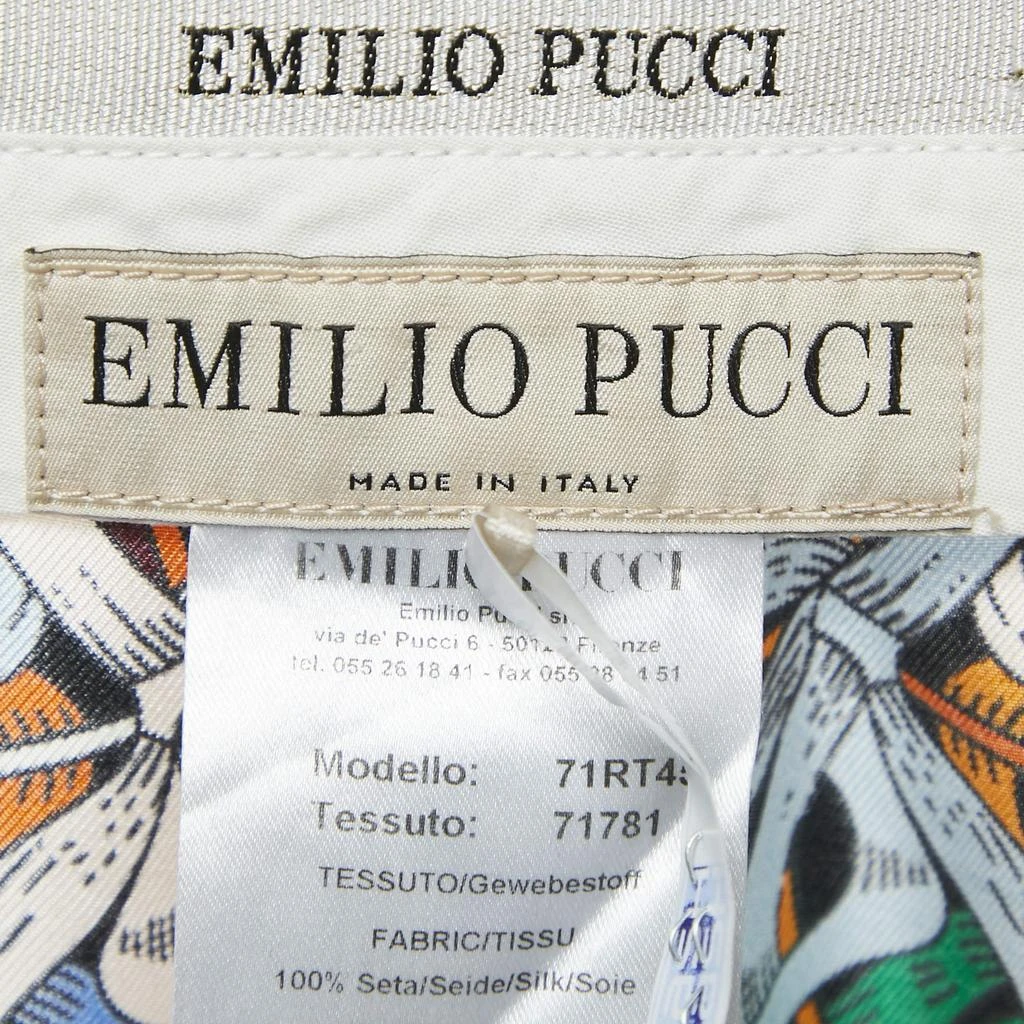 EMILIO PUCCI Emilio Pucci Multicolor Printed Silk Wide Leg Trousers L 4