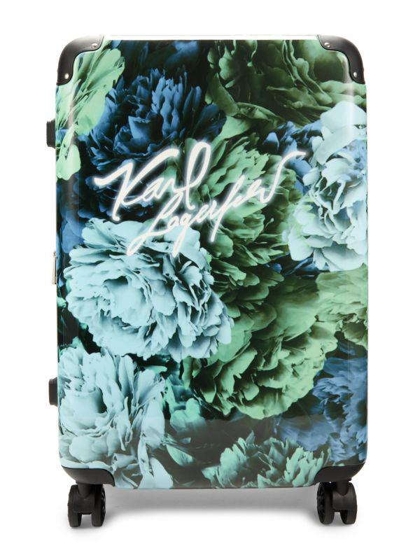 Karl Lagerfeld Paris Carribean 24-Inch Floral Hardside Spinner Suitcase
