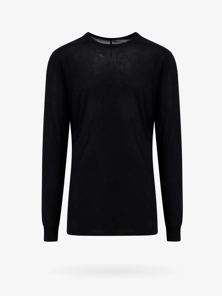 Rick Owens Sustainable viscose and silk t-shirt with logoed ribbon 1
