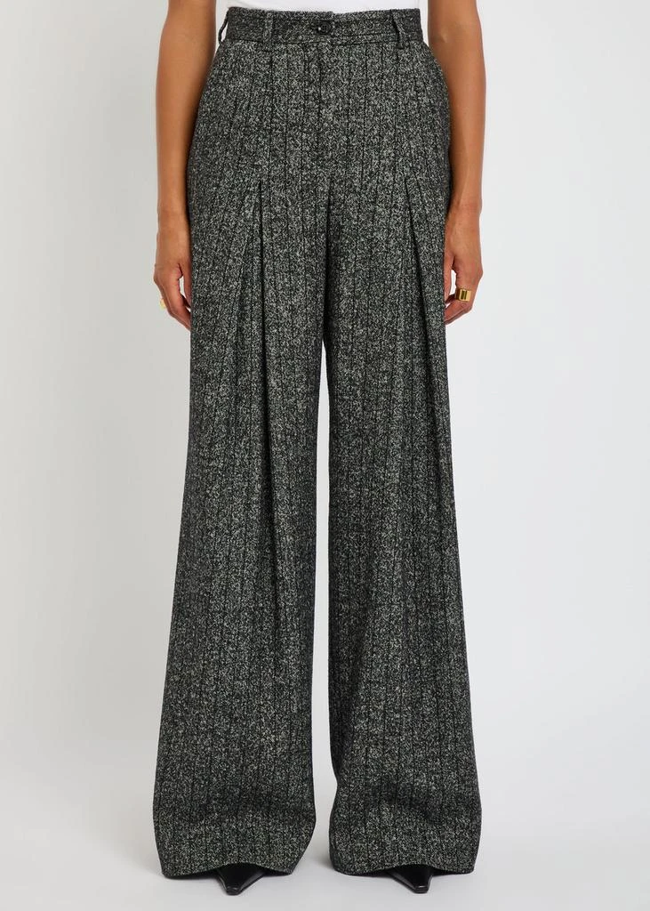Dolce 
Gabbana Striped wide-leg wool-blend trousers 2
