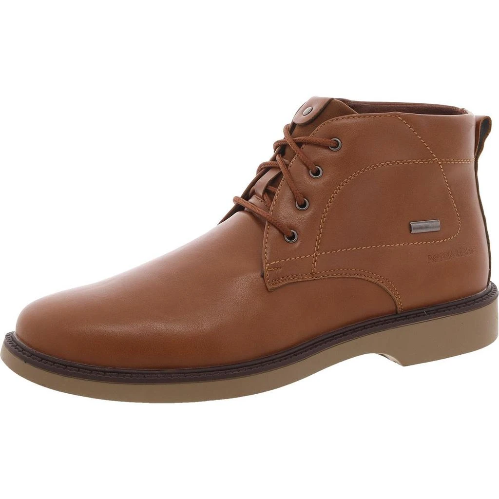 Aston Marc Morken Mens Lace-Up Faux Leather Chukka Boots 1