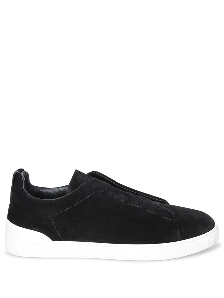 Zegna Triple Stitch Black Sneakers