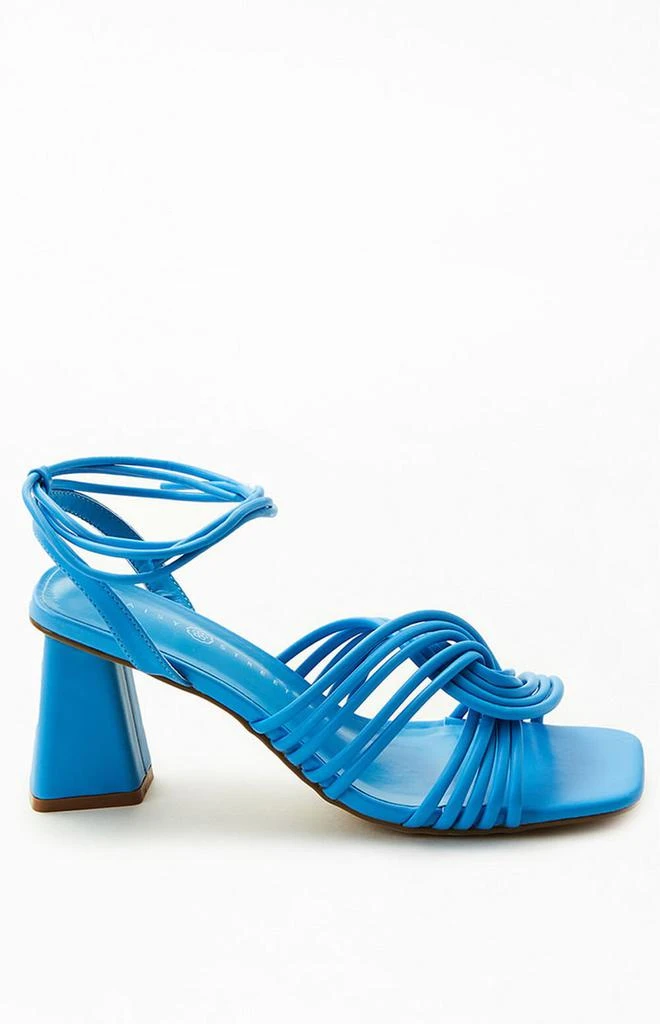 Daisy Street Women's Blue Strappy Heeled Sandals 1