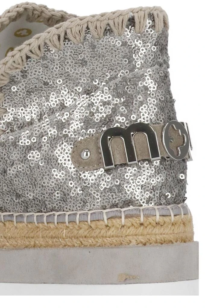 Mou Mou Sequin-Embellished Round Toe Sneakers 6