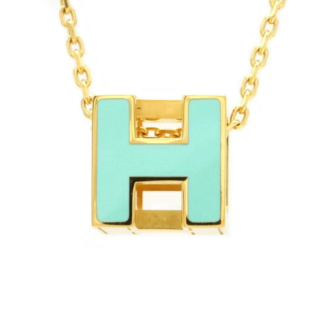Hermes Cage D
h blue Mint Necklace (Pre-Owned)