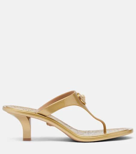 Versace Alia 55 metallic thong sandals 4