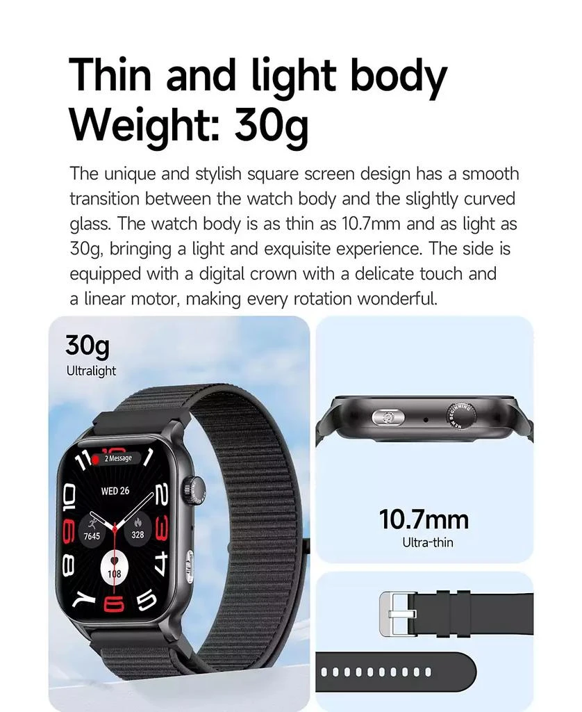 RUXING Smart 1.95" AMOLED Smart Watch for Women Men With Bluetooth Calling, Health Monitoring,Sport Modes, Intelligent Reminder IP67 -Silver 4