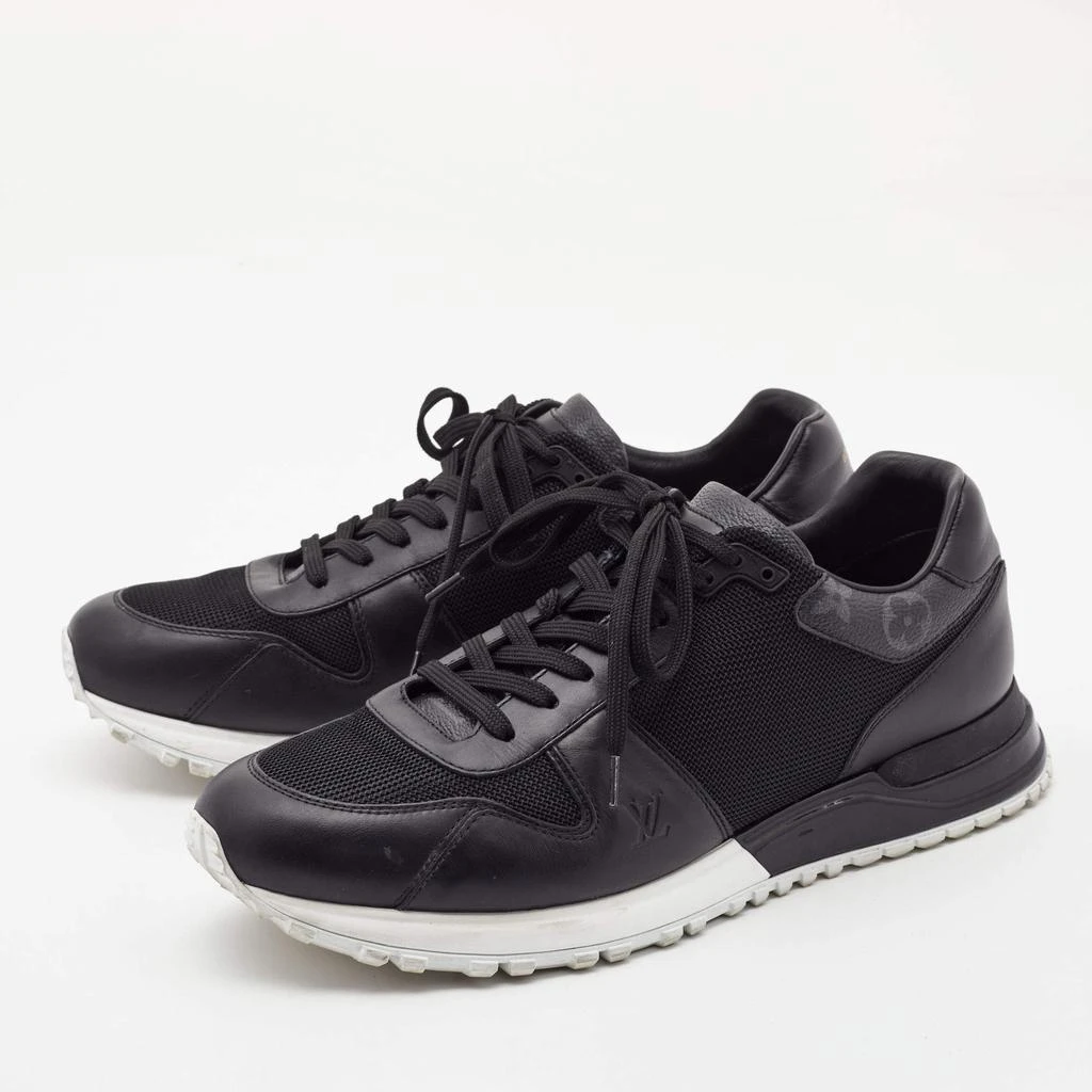 Louis Vuitton Louis Vuitton Black Monogram Canvas and Mesh Run Away Lace Up Sneakers Size 41.5 2