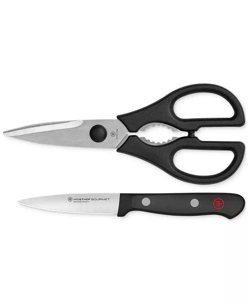 Wusthof Gourmet Black 2-Pc. Paring Knife and Shears Set 1