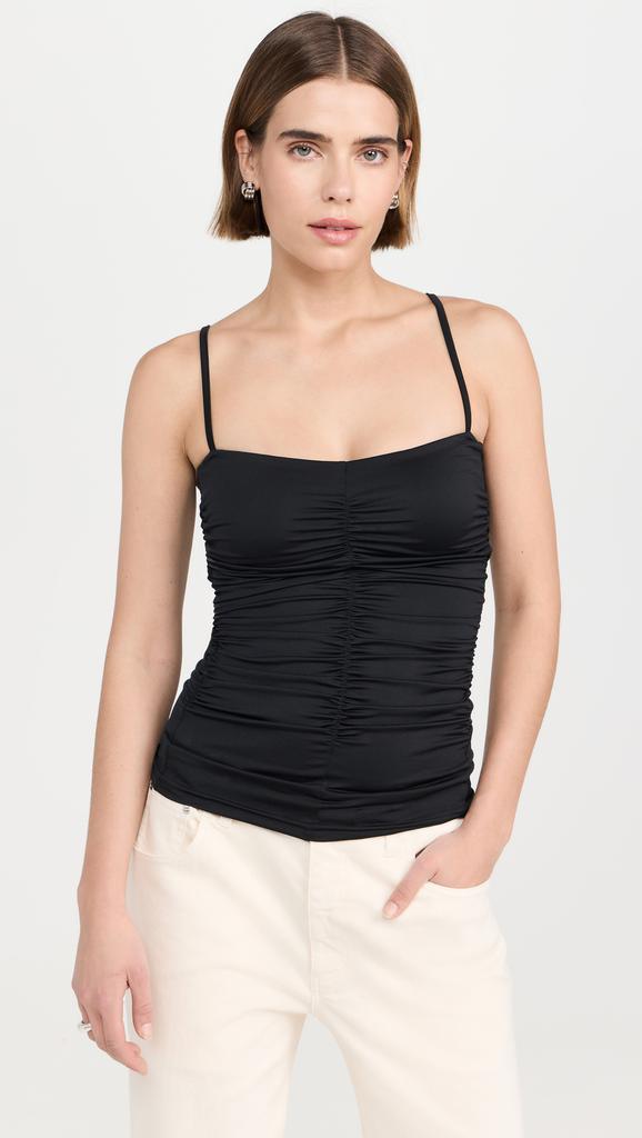 Tibi Stretch Lightweight Tech Knit Shirred Cami