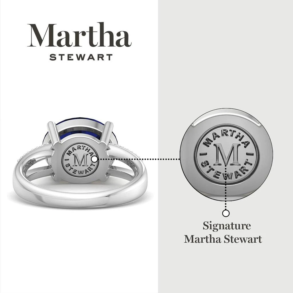 Martha Stewart 4 1/2 Carat Oval Shape Gemstone Ring with Lab Grown Diamonds in Sterling Silver, Choose Your Gemstone 2