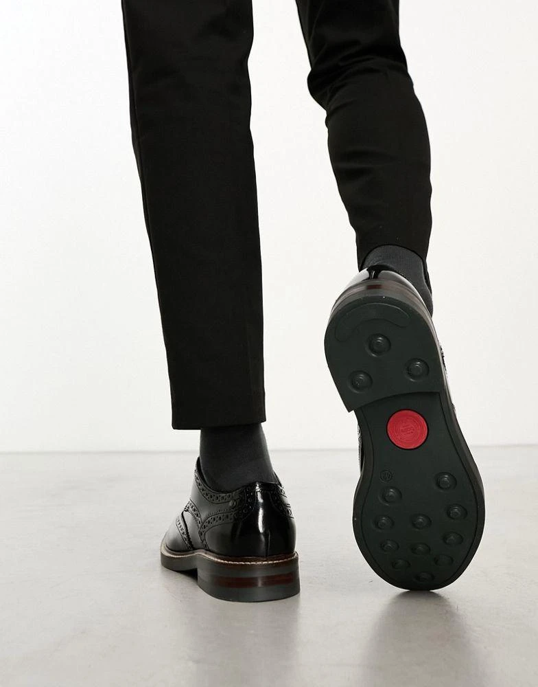 Base London Base London Woburn Hi-Shine Brogue Shoe in Black 2