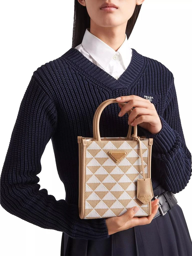 Prada Symbole Embroidered Fabric Mini Bag 9