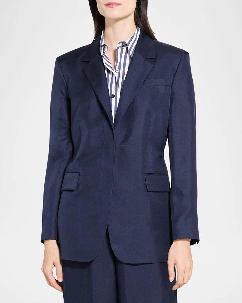 Theory Relaxed Silk Cinch Blazer 4