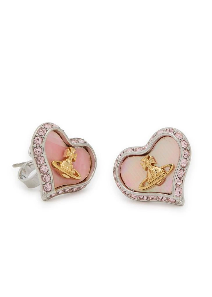 Vivienne Westwood Petra heart crystal-embellished stud earrings 3