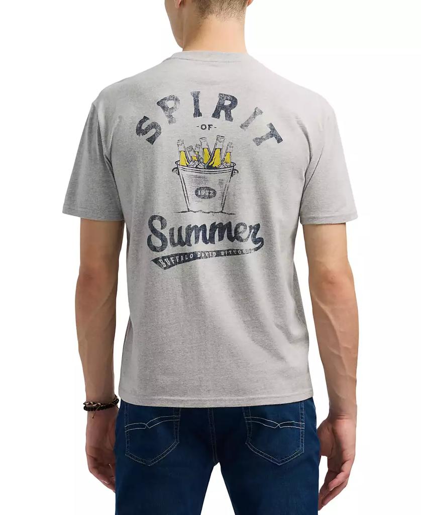 BUFFALO David Bitton Men's Thirstk Short Sleeve Crewneck Spirit of Summer Graphic T-Shirt