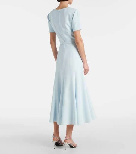 ROLAND MOURET Embellished belted cady midi dress 3