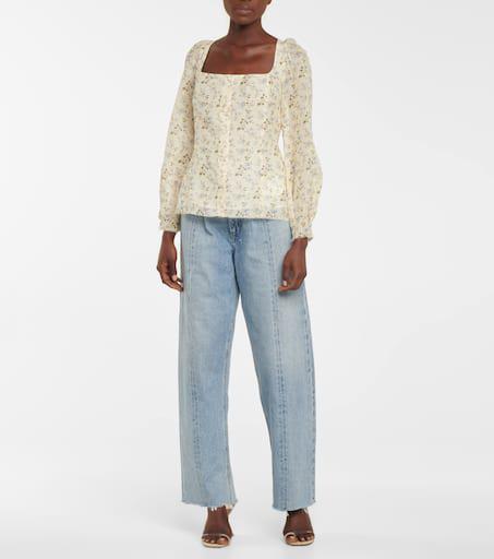 Brock Collection Floral linen-blend blouse