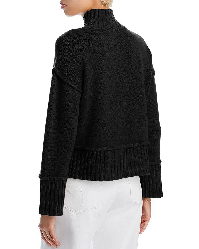 AQUA Boxy Mock Neck Cashmere Sweater - Exclusive 3
