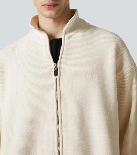 Balenciaga Logo cotton-blend zip-up cardigan 5