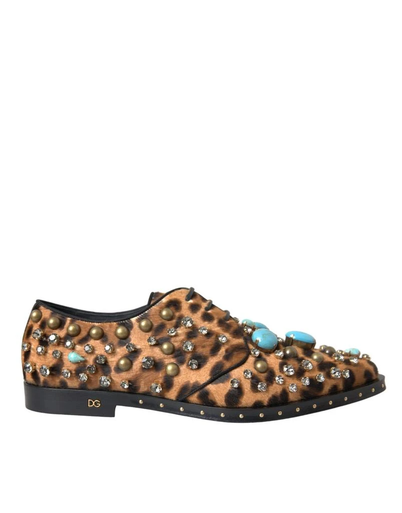 Dolce 
Gabbana Leopard Hair Crystal Dress Broque Women
s Shoes