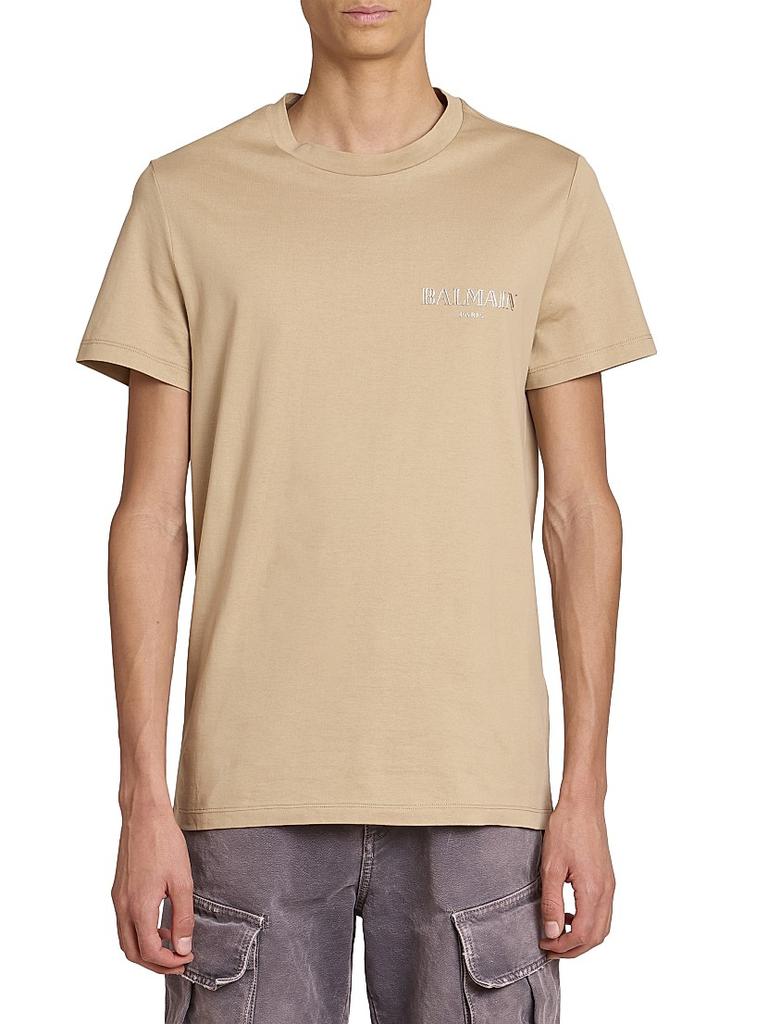 Tシャツ・カットソー BALMAIN BALMAIN VINTAGE GEL T-SHIRT - SLIM FIT T-shirt with vintage gel Balmain logo black - Men | BALMAIN