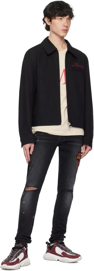 AMIRI White & Burgundy Bone Runner Sneakers 5
