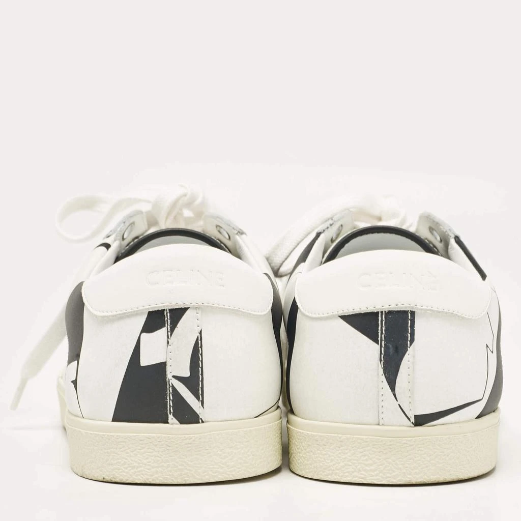 Celine Celine White/Black Print Leather Triomphe Sneakers Size 41 5