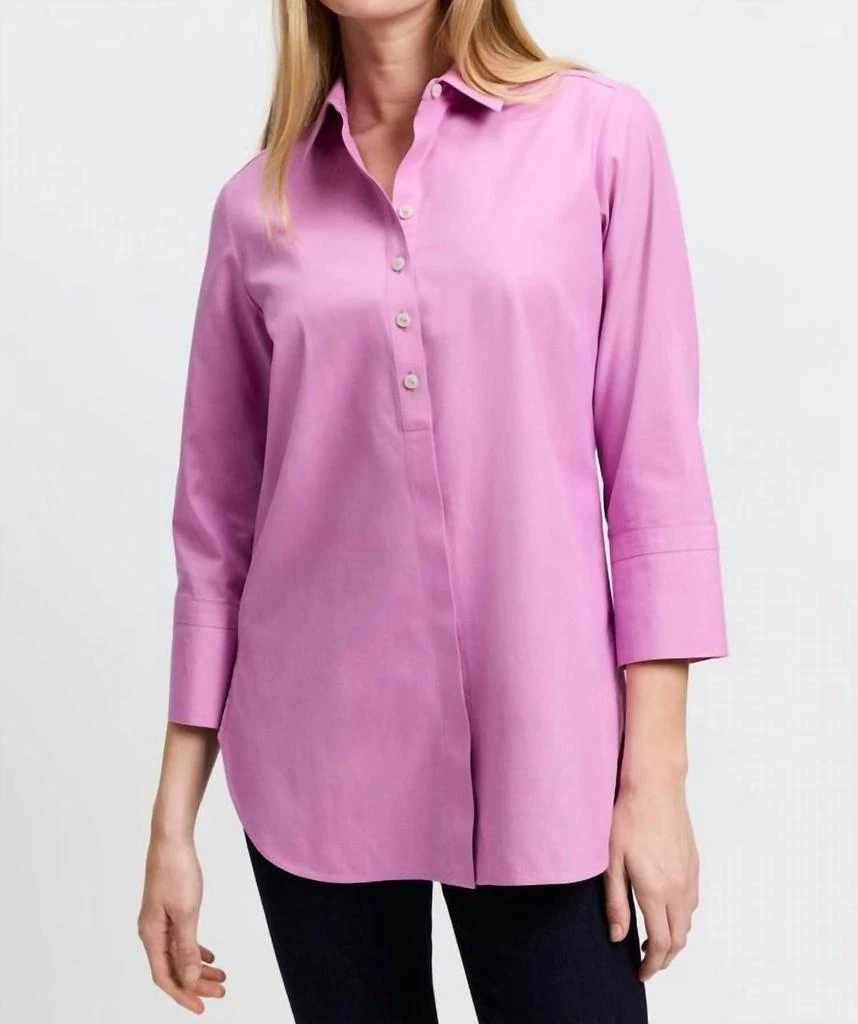 FOXCROFT Foxcroft - Madison No Iron Pinpoint 3/4 Sleeve Tunic 1