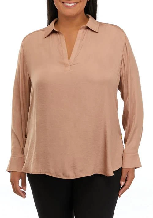 Cupio Plus Size High Low Tunic Shirt 1