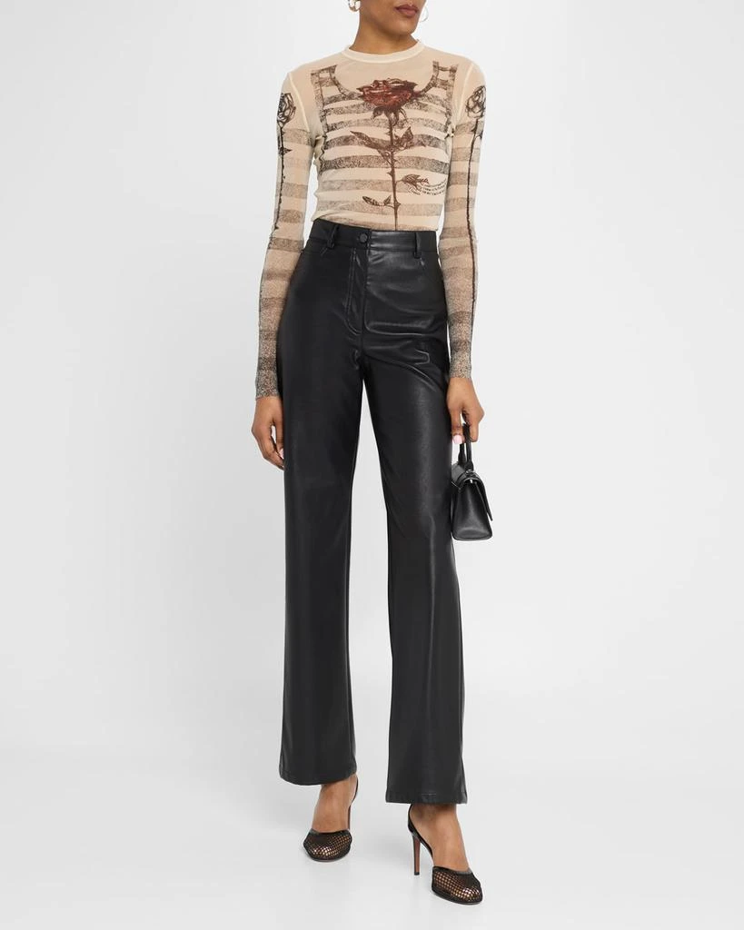 Jean Paul Gaultier Tattoo Mariniere Mesh Long-Sleeve Top 2
